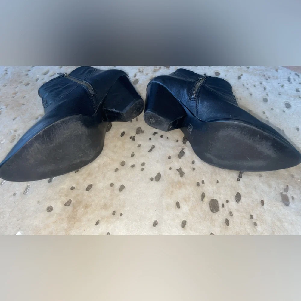 Frye Black Leather Ankle Booties - Picture 5 of 7